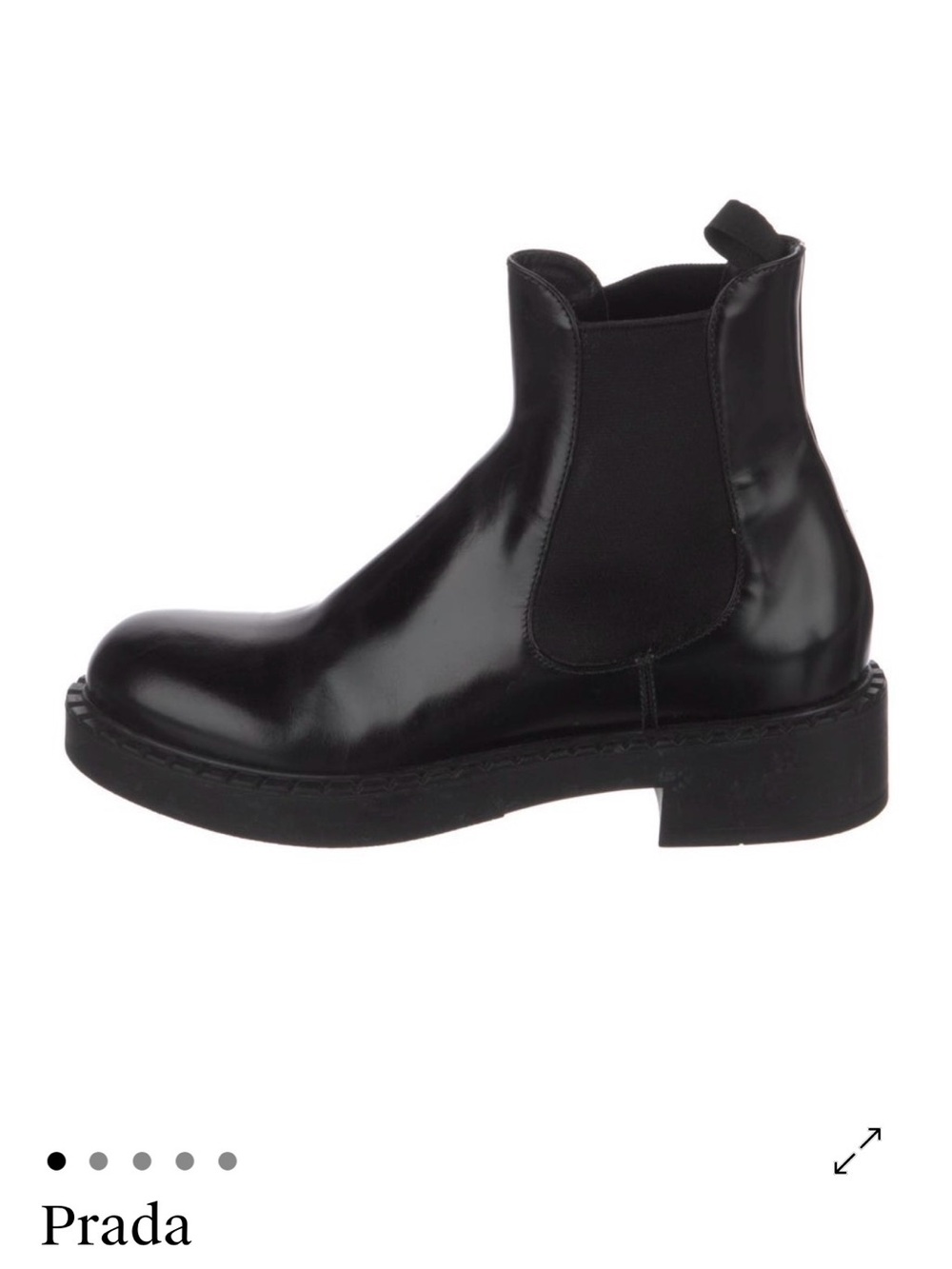 Prada Black Leather Chelsea boot